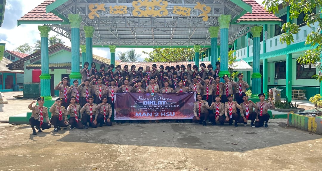 Bentuk Jiwa Kepemimpinan Pramuka, MAN 2 HSU Gelar Diklat Dewan Ambalan